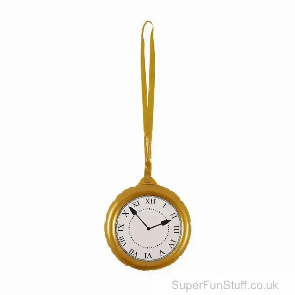 Inflatable Giant Gold Pocket Watch with Neck Strap - 25cm | Fancy Dress Toy