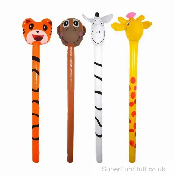 Inflatable Jungle Zoo Animal Stick - 118cm | Party Inflatables For Kids