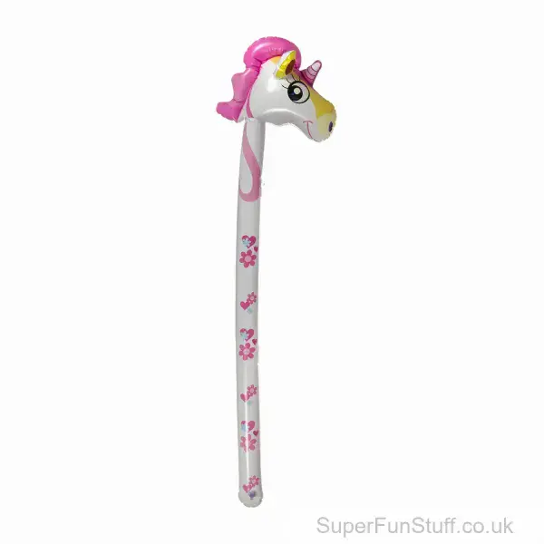 Inflatable Pretty Unicorn Stick - 120cm | Kid's Unicorn Party Toys