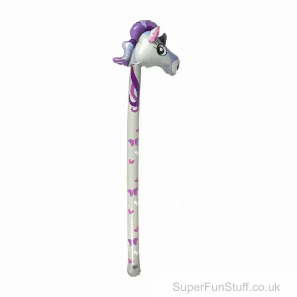 Inflatable Pretty Unicorn Stick - 120cm | Kid's Unicorn Party Toys