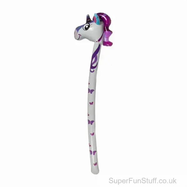 Inflatable Pretty Unicorn Stick - 120cm | Kid's Unicorn Party Toys