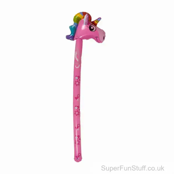 Inflatable Pretty Unicorn Stick - 120cm | Kid's Unicorn Party Toys