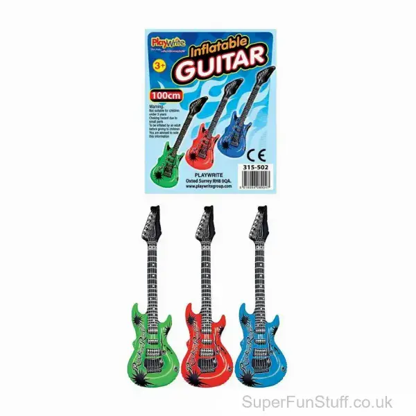 Inflatable Rock and Roll Guitar - 100cm | Kids Music Party Toys UK