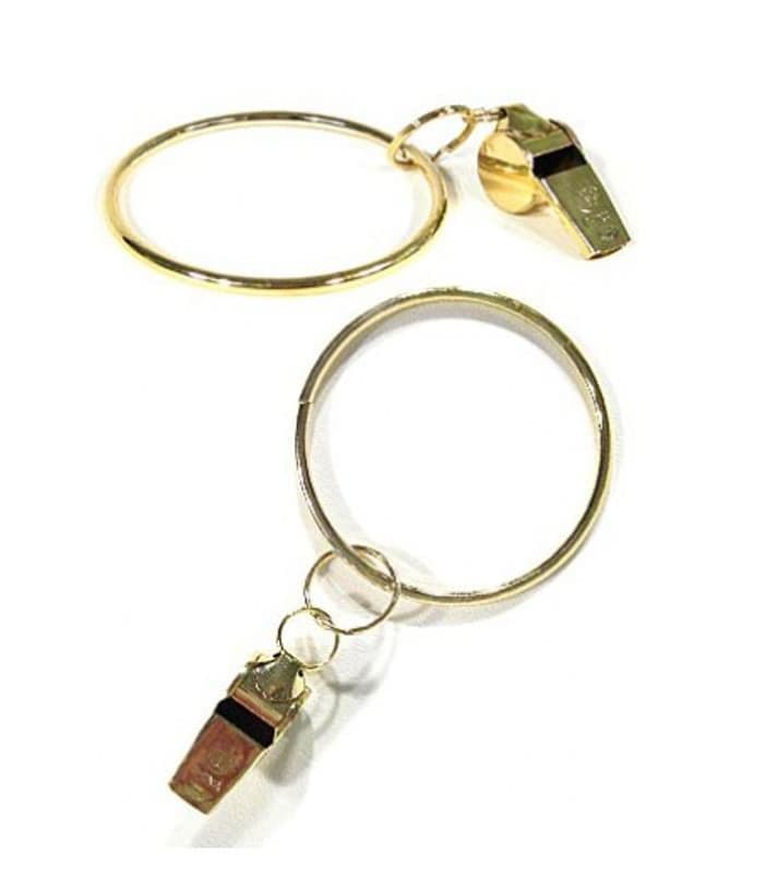 Jail Key Ring Loop Jailers Prison Guard Keyring and Whistle | Low Cost Novelty Keychains