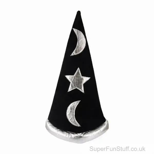 Kid's Wizard Hat with Moon & Stars - One Size Fits All | Magical Themed Fancy Dress