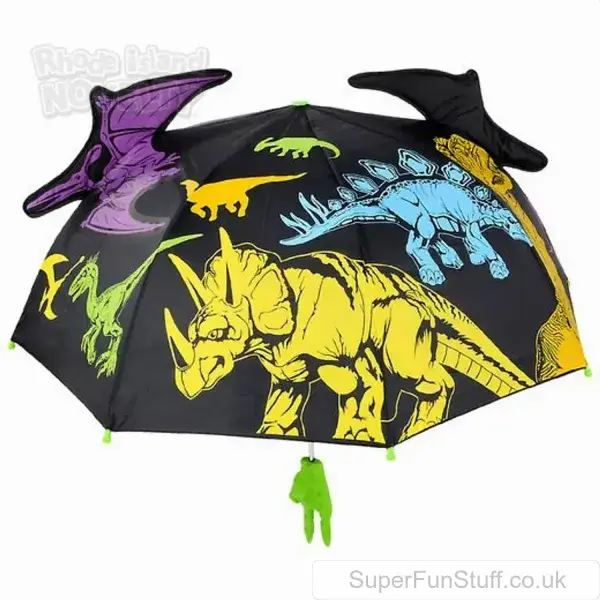 Kids' Dinosaur Umbrella - 3D Pop-Up Design, Dinosaur Claw Handle - 76cm Wide | Dino Gifts For Children UK