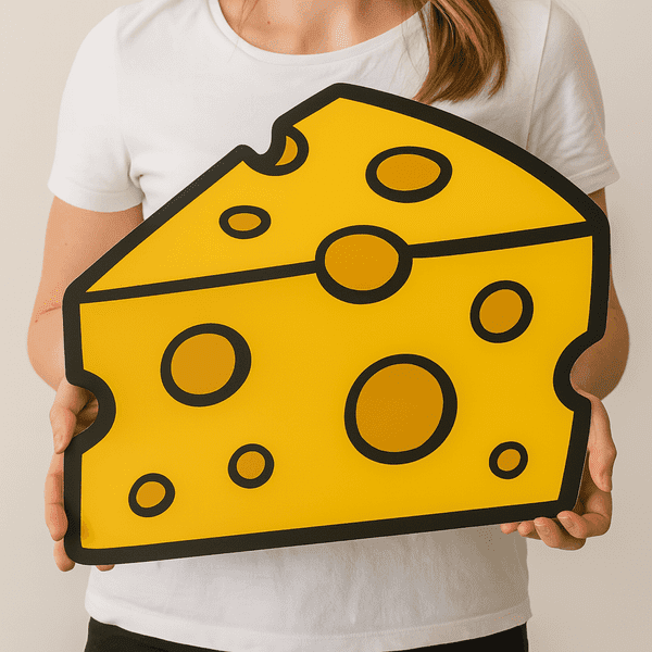 Large Swiss Cheese Wall Art - 42cm