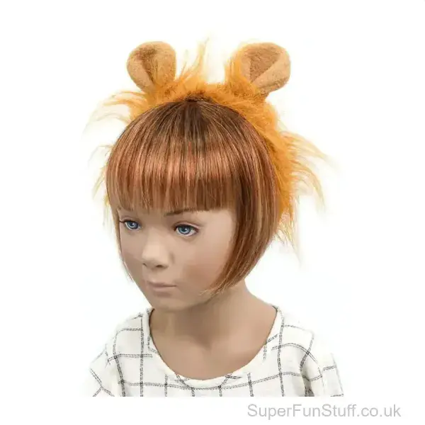 Lion Fancy Dress Headband and Tail Set | Jungle Animal Costume Accessories for Kids and Adults | Parties and Events