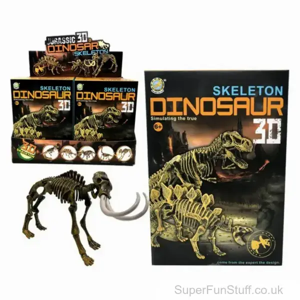 Make Your Own 3D Dinosaur Skeleton - 20 x 14cm | Dino Construction Kit For Kids