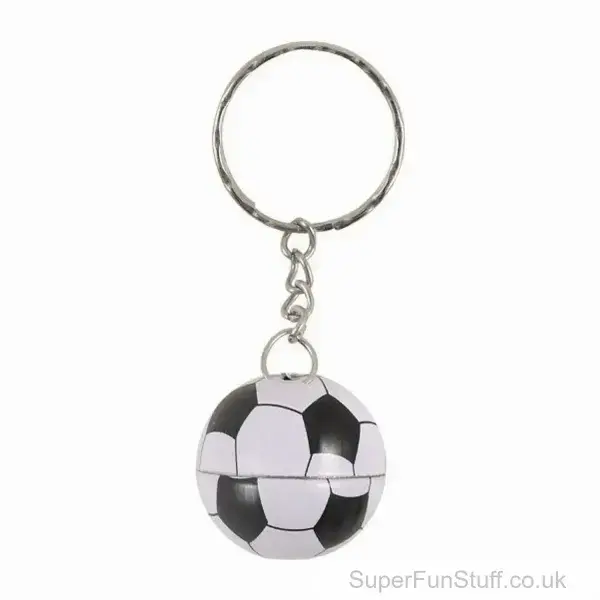 Metal Football Keyring - 2.5cm | Fun Sports Themed Keychain | Party Bag Fillers For Kids UK