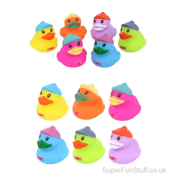Mini Rubber Duck With Cap & Bow Tie (5cm)