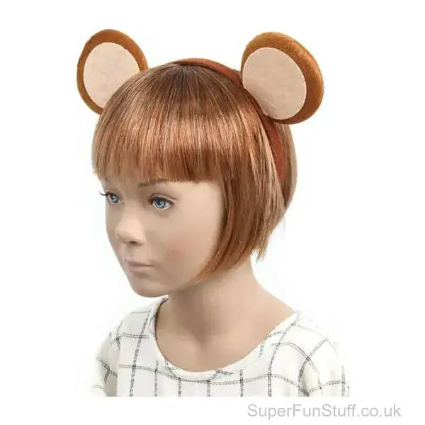 Monkey Ears Headband | Fancy Dress Zoo Animal Ears | SuperFunStuff.co.uk