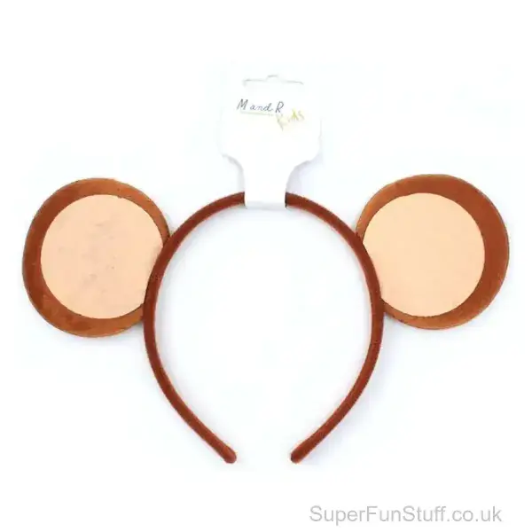 Monkey Ears Headband | Fancy Dress Zoo Animal Ears | SuperFunStuff.co.uk