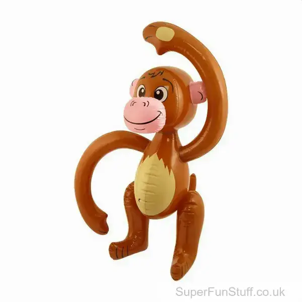 Inflatable Monkey Toy - 58cm | Blow Up Animals | Kids Zoo Animal Party Decorations