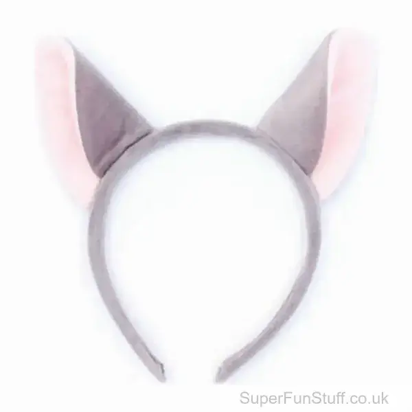 Mouse Ears Headband - Pink and Grey | Girls Fancy Dress Item