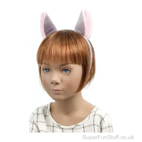 Mouse Ears Headband - Pink and Grey | Girls Fancy Dress Item