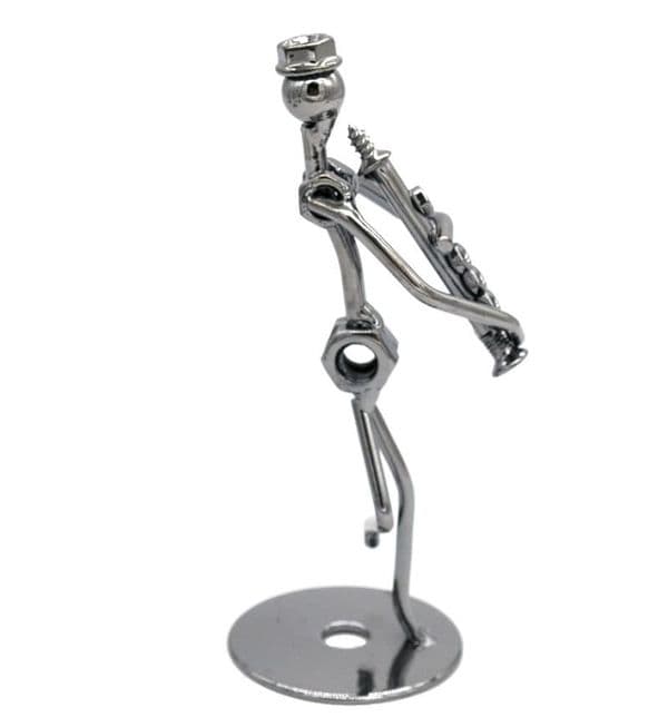 Nuts & Bolts Metal Figure - Flute Player | Desk Gifts