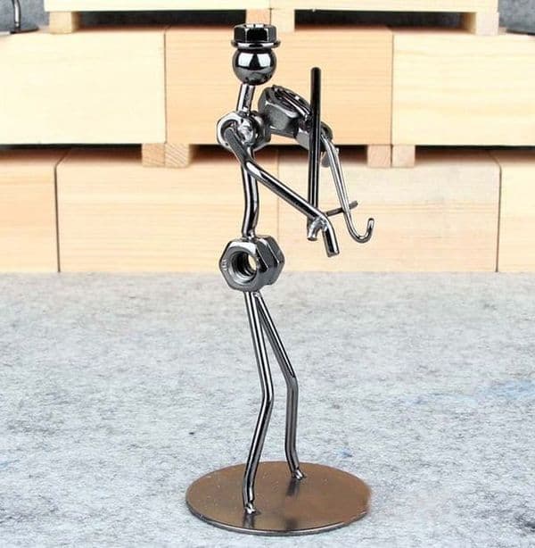 Nuts & Bolts Metal Figure - Violin Man | Desk Gifts