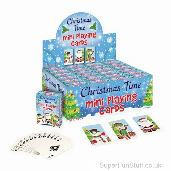 Pack of Mini Christmas Playing Cards - 6cm