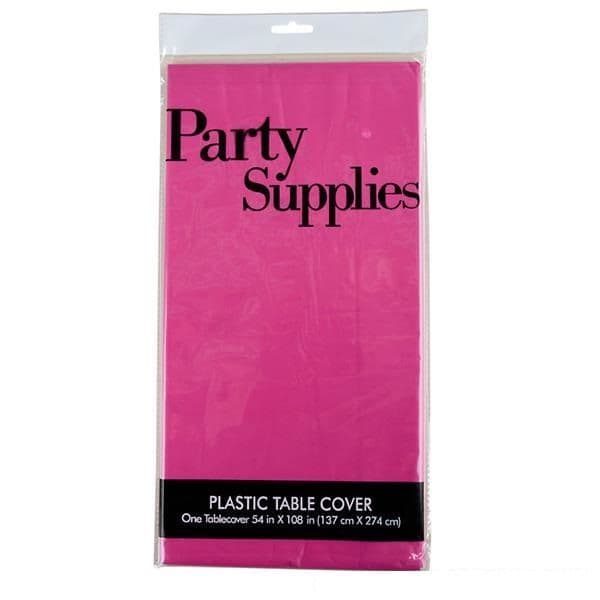 Pink Party Tablecloth - Wipe Clean Plastic Table Cover for Easy Clean | Ideal for Birthdays, Celebrations, and Events