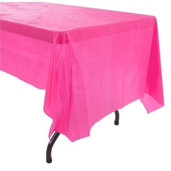 Pink Party Tablecloth - Wipe Clean Plastic Table Cover for Easy Clean | Ideal for Birthdays, Celebrations, and Events
