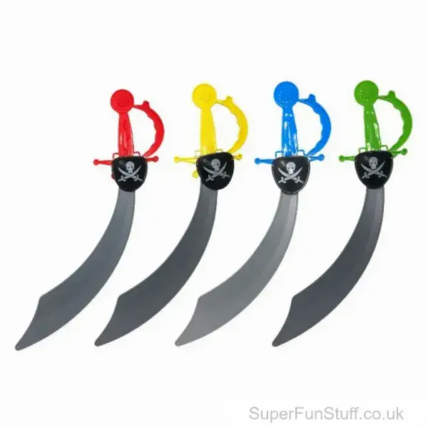 Plastic Cutlass Sword with Eyepatch - 44cm | Low Cost Pirate Toy Weapons