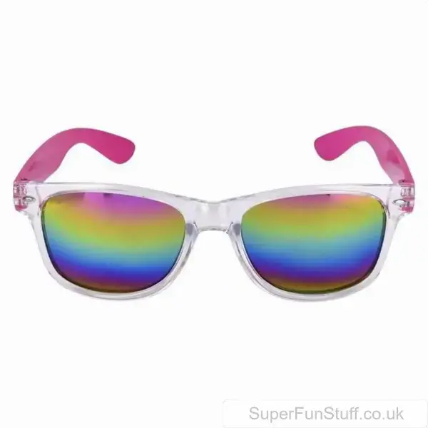 Rainbow Lens Sunglasses - Adult Size Shades for Retro Party Fancy Dress