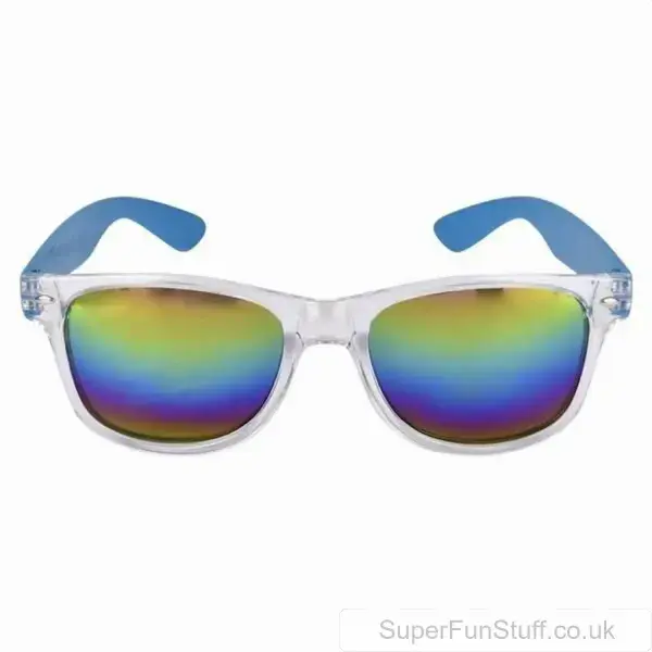 Rainbow Lens Sunglasses - Adult Size Shades for Retro Party Fancy Dress