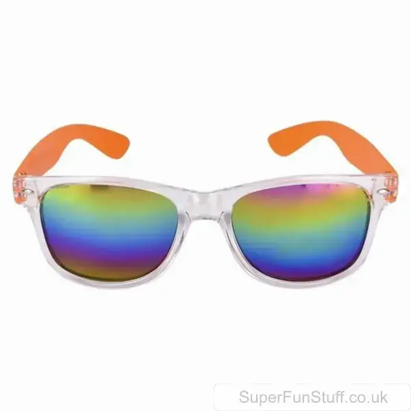 Rainbow Lens Sunglasses - Adult Size Shades for Retro Party Fancy Dress