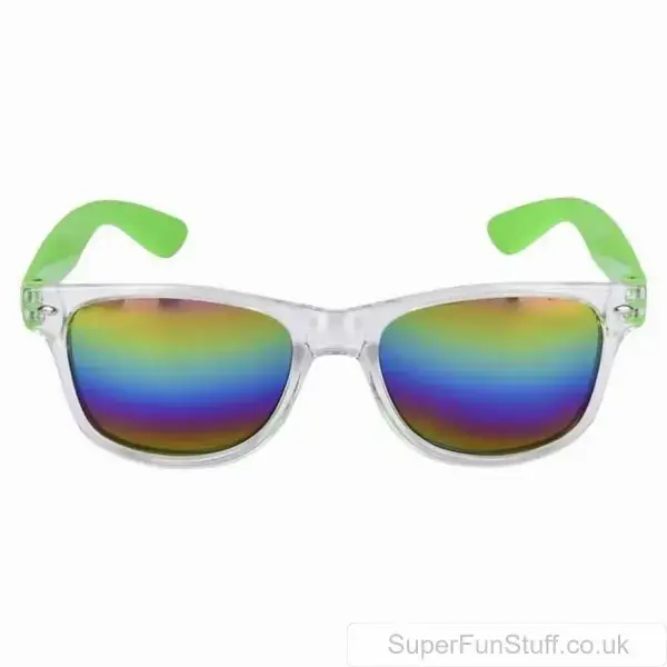 Rainbow Lens Sunglasses - Adult Size Shades for Retro Party Fancy Dress