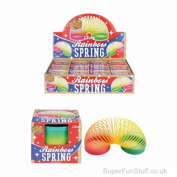 Rainbow Slinky Spring in Box - 7.5cm | Pocket Money Toys For Children