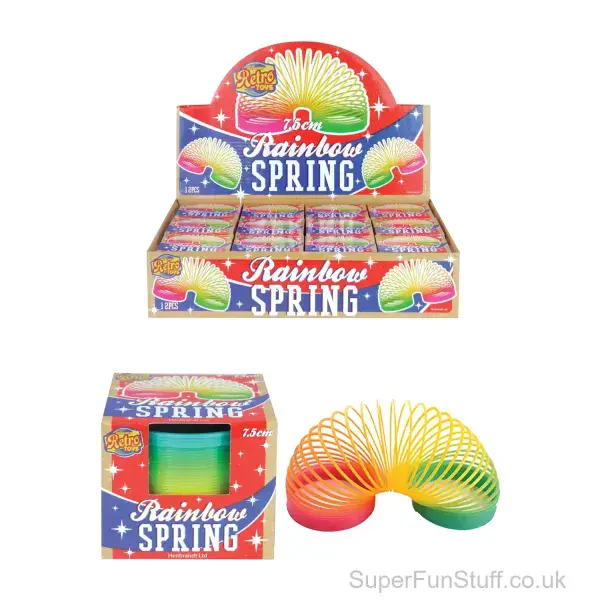 Rainbow Slinky Spring in Box - 7.5cm | Pocket Money Toys For Children