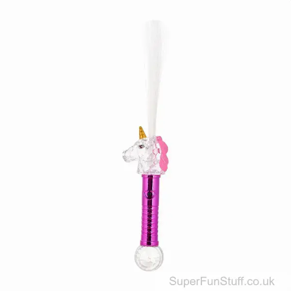 Rainbow Unicorn Light Up Fibre Optic Wand  - 38cm | Birthday Gifts For Girls