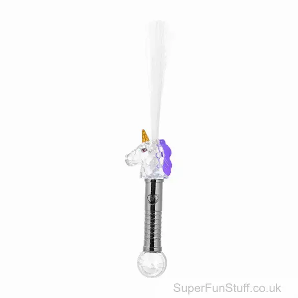 Rainbow Unicorn Light Up Fibre Optic Wand  - 38cm | Birthday Gifts For Girls