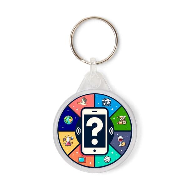 Random Quiz Question Generator Smart Keyring | Tech Gift For Dad's Birthday | Men's Gadget Gift