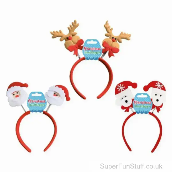 Red Christmas Headband - Rudolph, Santa or Snowman