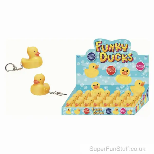 Rubber Duck Keyring With Lights & Sound | Little Rubber Duck For Sale | SuperFunStuff.co.uk