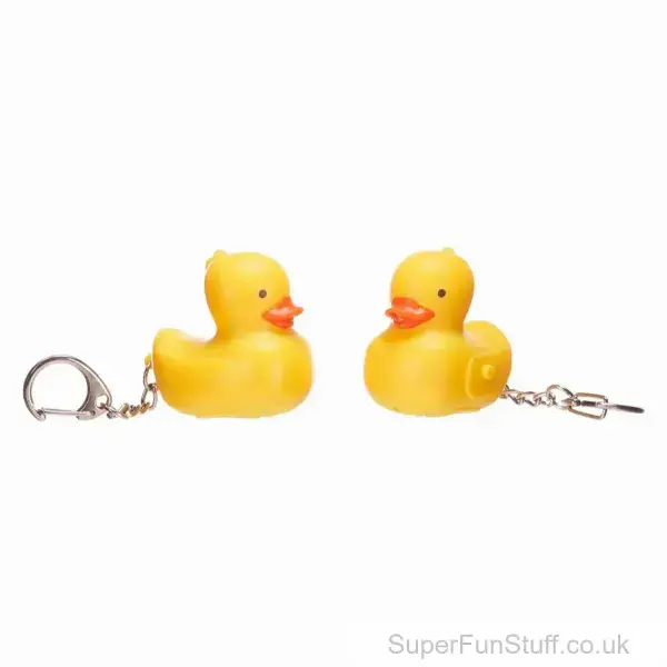 Rubber Duck Keyring With Lights & Sound | Little Rubber Duck For Sale | SuperFunStuff.co.uk