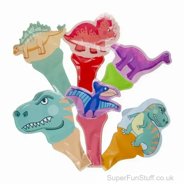Self Inflating Inflatable Dino On Pole (32cm) | Dinosaur Balloons For Party UK