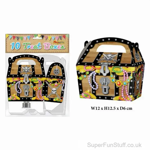 Set of 10 Pirate Party Treasure Chest Goodies Box | Pirate Themed Parties