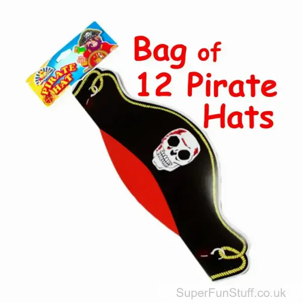 Set of 12 Cardboard Pirate Hats for Kids | Pirate Party Fancy Dress | Low Price