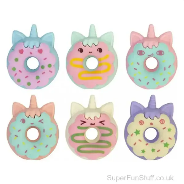Set of 3 Mochi Pop Doughnut Erasers - Boxed (4.5cm)