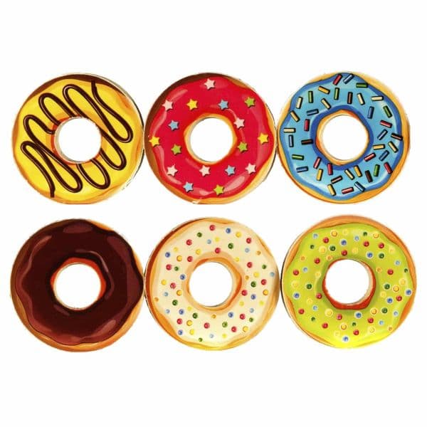Set of 6 Doughnut Erasers (4.5cm) | Back to School Kids Stationery