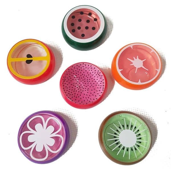Set of 6 Fruit Slice Coloured Slimes in Cases | Sensory Toys for Kids
