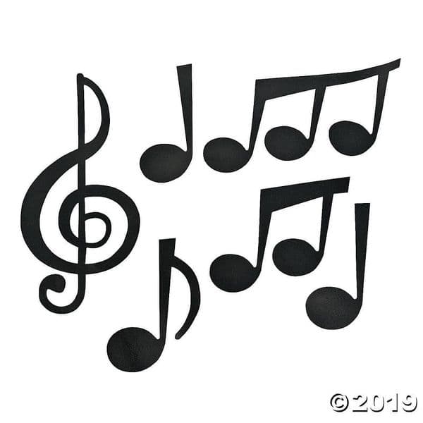 Set of 6 Jumbo Musical Note Cardboard Cut Outs | Music Party Wall Decoration