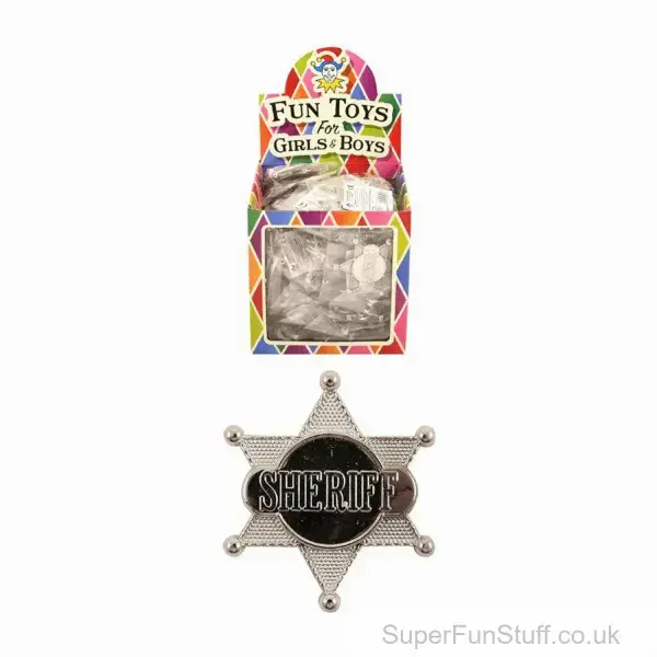 Silver Sheriff Badge - Wild West Fancy Dress| Western Dress Up Toy