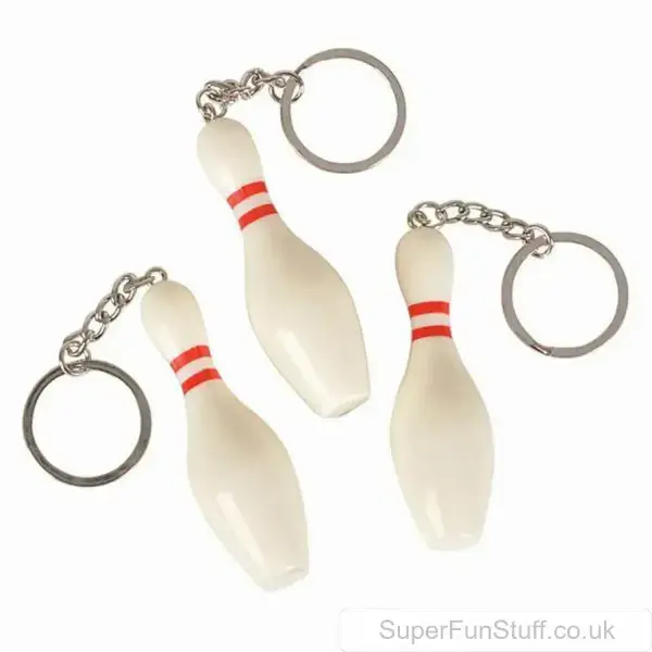 Solid Plastic Bowling Pin Keyring – 7.5cm | Unique Novelty Gift for Bowling Enthusiasts