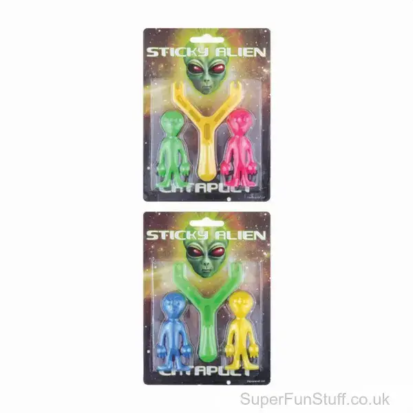 Sticky Alien Slingshot Firing Toy - 7cm | Funny Joke Toys For Kids | Squishy Toys