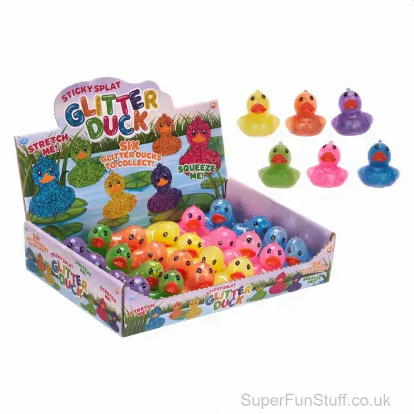Sticky Splat Duck With Glitter - Sensory Fidget Toys | Fun & Stress Relief | SuperFunStuff.co.uk