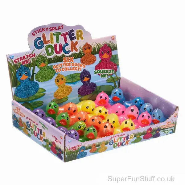 Sticky Splat Duck With Glitter - Sensory Fidget Toys | Fun & Stress Relief | SuperFunStuff.co.uk